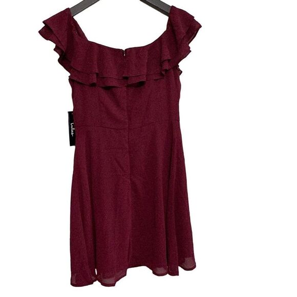 NWT Lulus maroon ruffle top dress size small - Picture 7 of 7